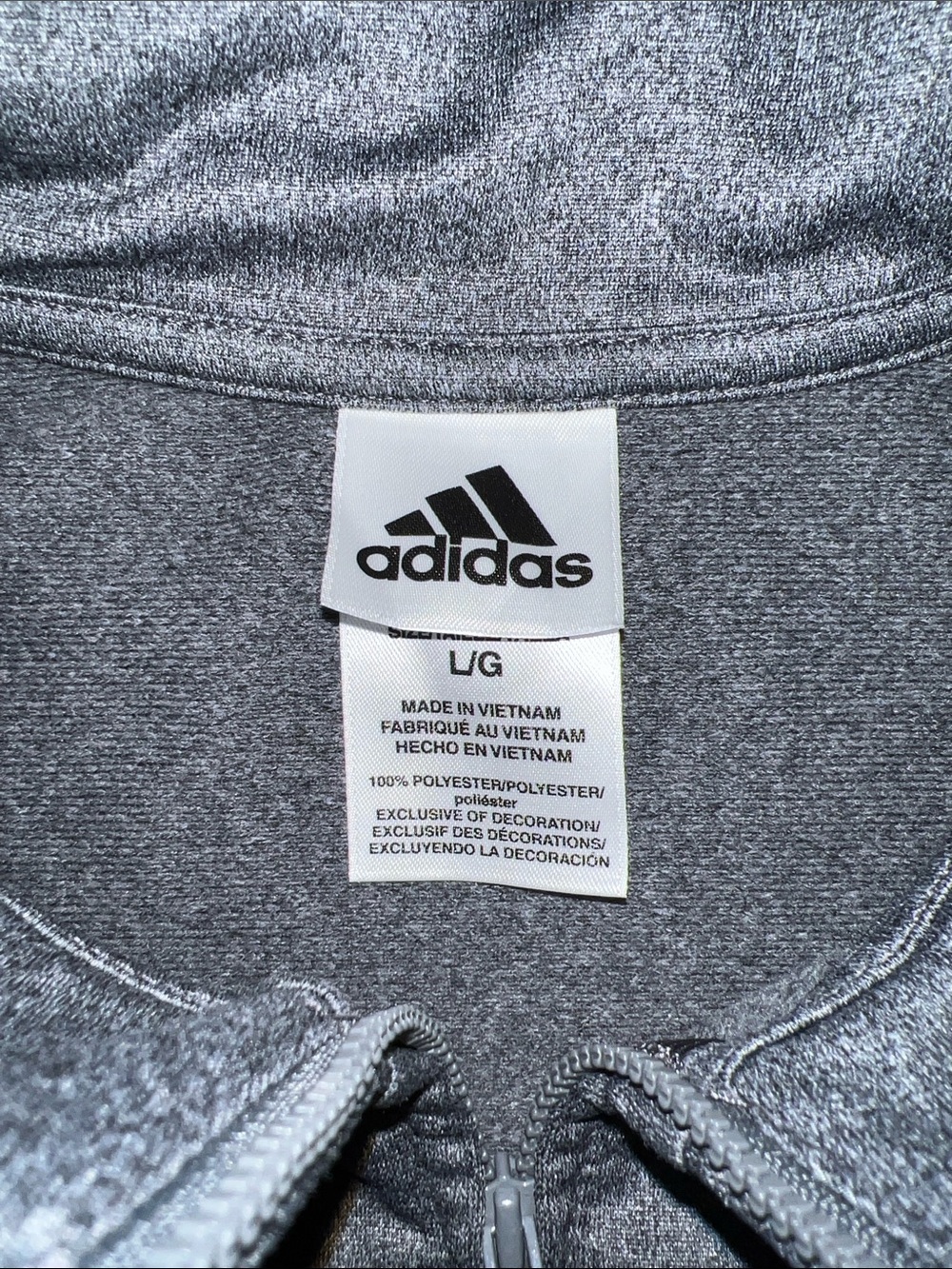 adidas Kid’s Gray Full-Zip Track Jacket with Black Stripes - Picture 2 of 11